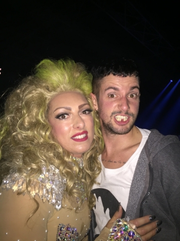 Donna Marie with Charlie Le Mindu, Haute Coiffure and Fashion Designer, Charlie has designed costumes for the real Lady Gaga!